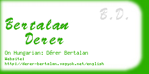 bertalan derer business card